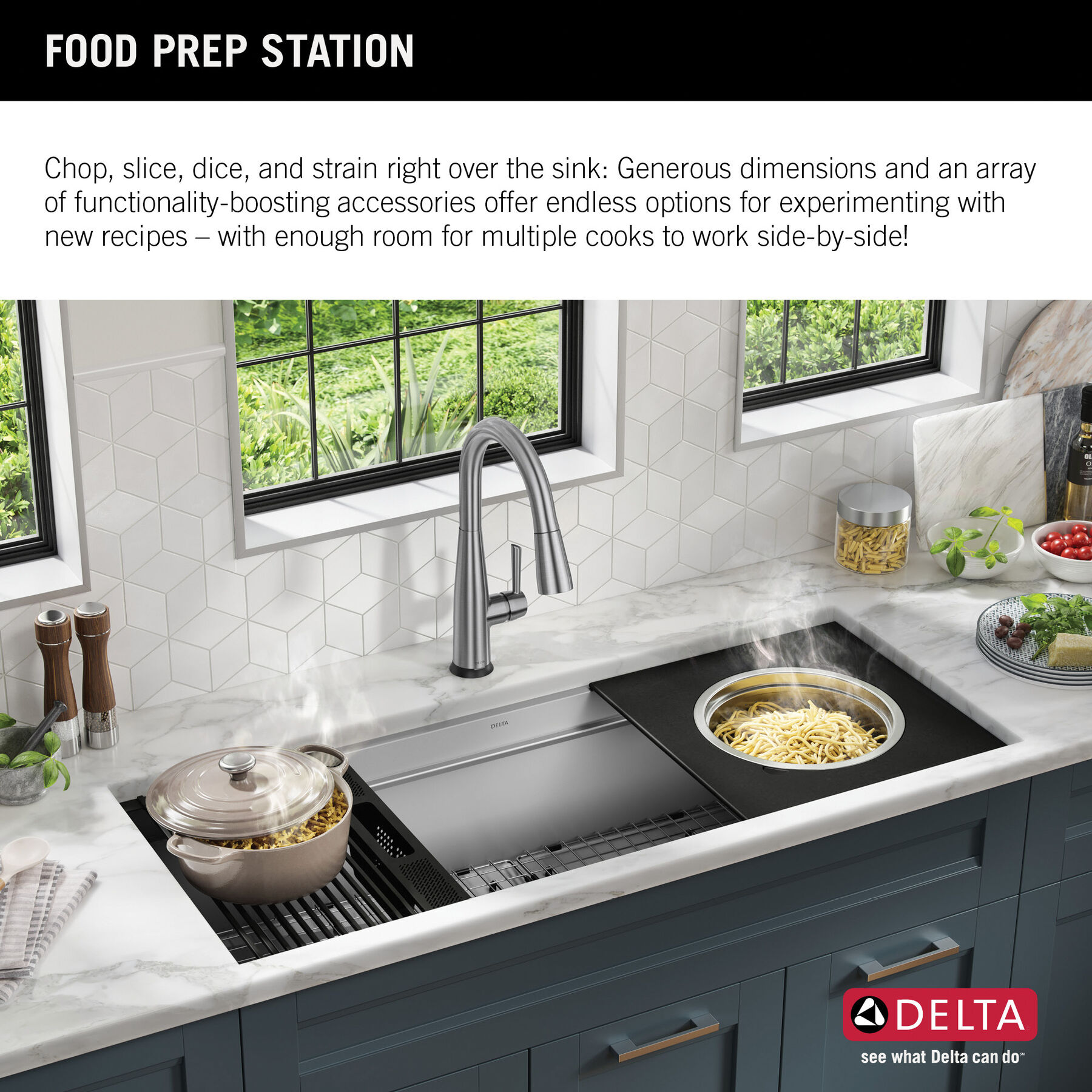 45” Workstation Undermount Single Bowl 16 Gauge Stainless Steel Kitchen Sink with 2-Tier WorkFlow™ Ledge and Accessories, image 9